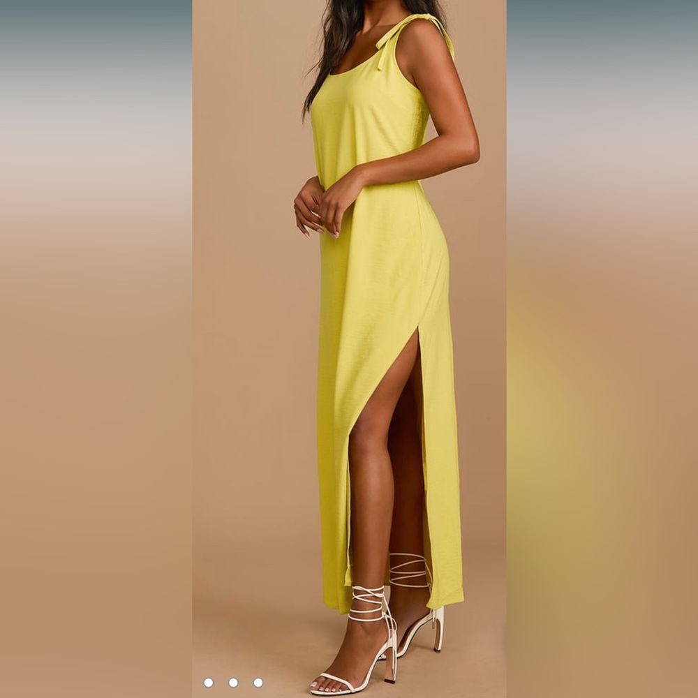 Lulus Salt Water Breeze Tie Strap Maxi Dress
